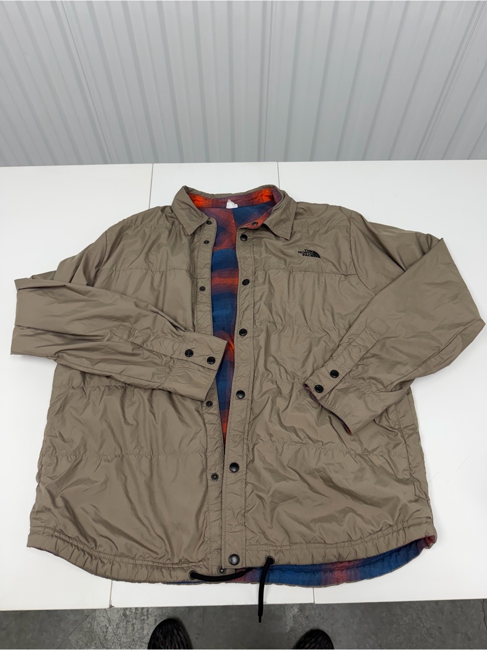 The North Face Men's Lightweight Shacket - Blue and Red Plaid Reversible